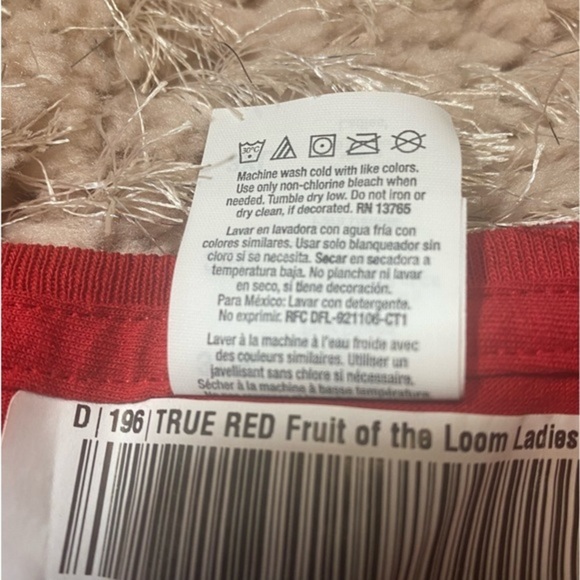 Fruit Of The Loom June Girl Red T-Shirt Women’s Size 3XL - Picture 5 of 10